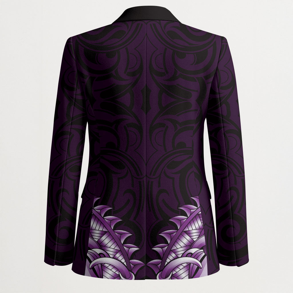New Zealand Ta Moko Blazer Aotearoa Maori Chest Tattoo Purple LT14 - Polynesian Pride