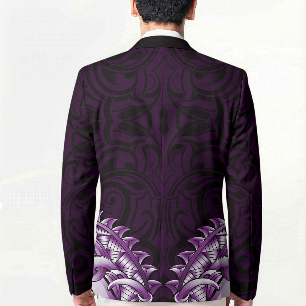 New Zealand Ta Moko Blazer Aotearoa Maori Chest Tattoo Purple LT14 - Polynesian Pride