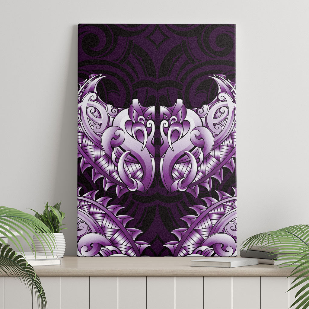 New Zealand Ta Moko Canvas Wall Art Aotearoa Maori Chest Tattoo Purple LT14 - Polynesian Pride