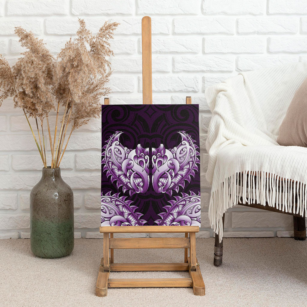 New Zealand Ta Moko Canvas Wall Art Aotearoa Maori Chest Tattoo Purple LT14 - Polynesian Pride