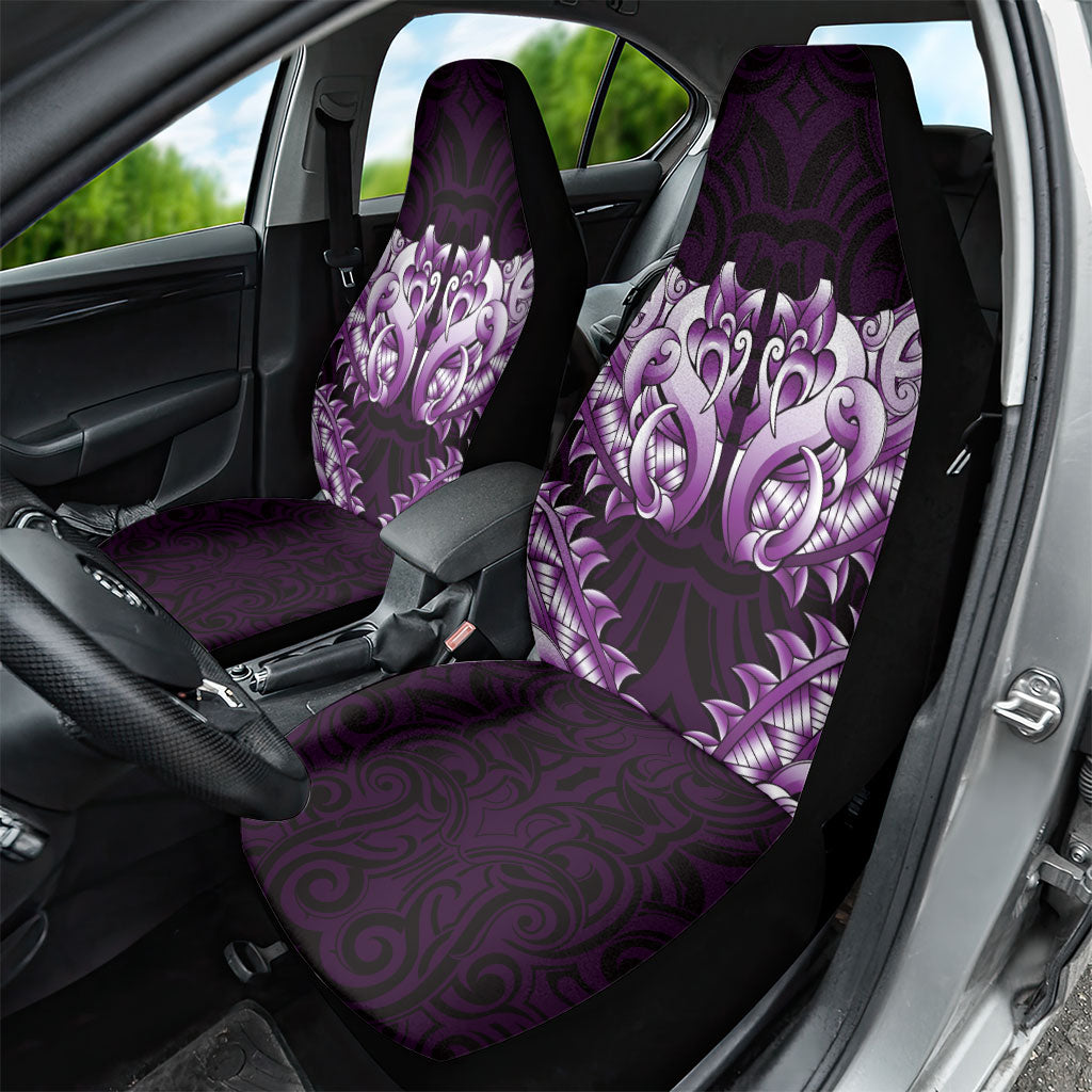 New Zealand Ta Moko Car Seat Cover Aotearoa Maori Chest Tattoo Purple LT14 - Polynesian Pride