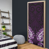 New Zealand Ta Moko Door Cover Aotearoa Maori Chest Tattoo Purple LT14 - Polynesian Pride