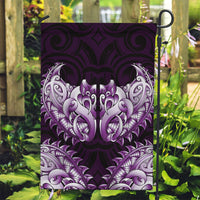 New Zealand Ta Moko Garden Flag Aotearoa Maori Chest Tattoo Purple LT14 Garden Flag Purple - Polynesian Pride