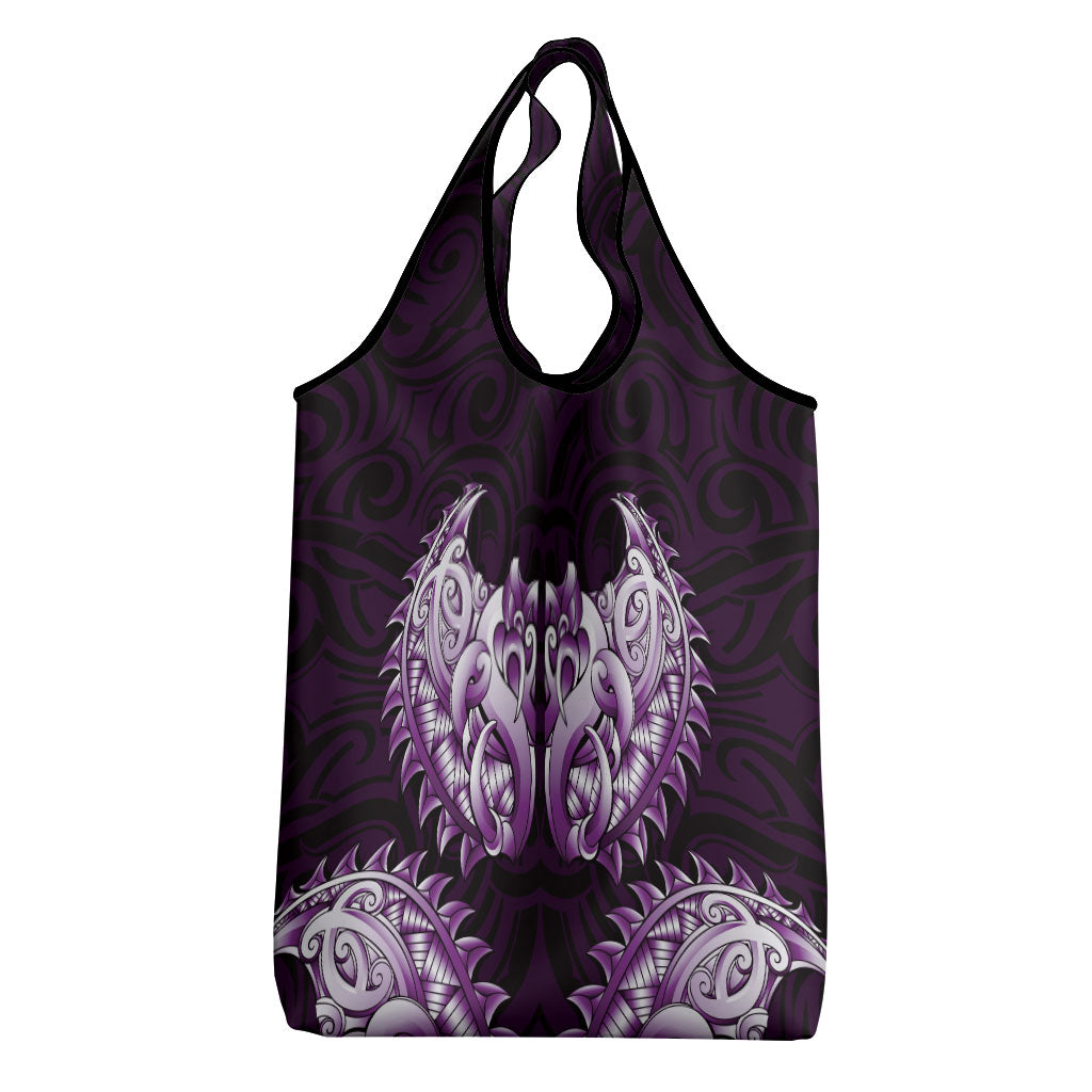 New Zealand Ta Moko Grocery Bag Aotearoa Maori Chest Tattoo Purple LT14 - Polynesian Pride