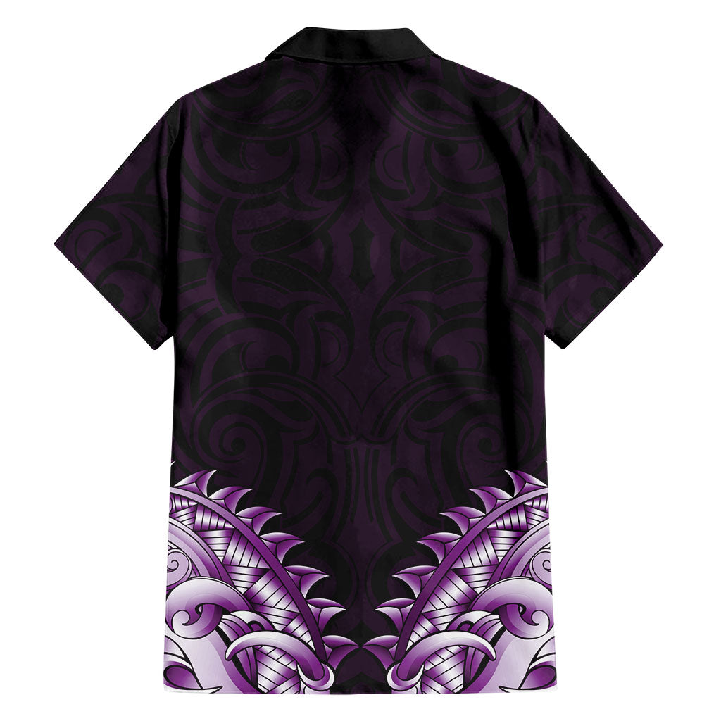 New Zealand Ta Moko Hawaiian Shirt Aotearoa Maori Chest Tattoo Purple LT14 - Polynesian Pride