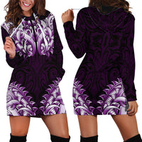 New Zealand Ta Moko Hoodie Dress Aotearoa Maori Chest Tattoo Purple LT14 - Polynesian Pride