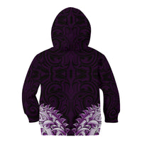New Zealand Ta Moko Kid Hoodie Aotearoa Maori Chest Tattoo Purple LT14 - Polynesian Pride