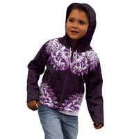New Zealand Ta Moko Kid Hoodie Aotearoa Maori Chest Tattoo Purple LT14 - Polynesian Pride