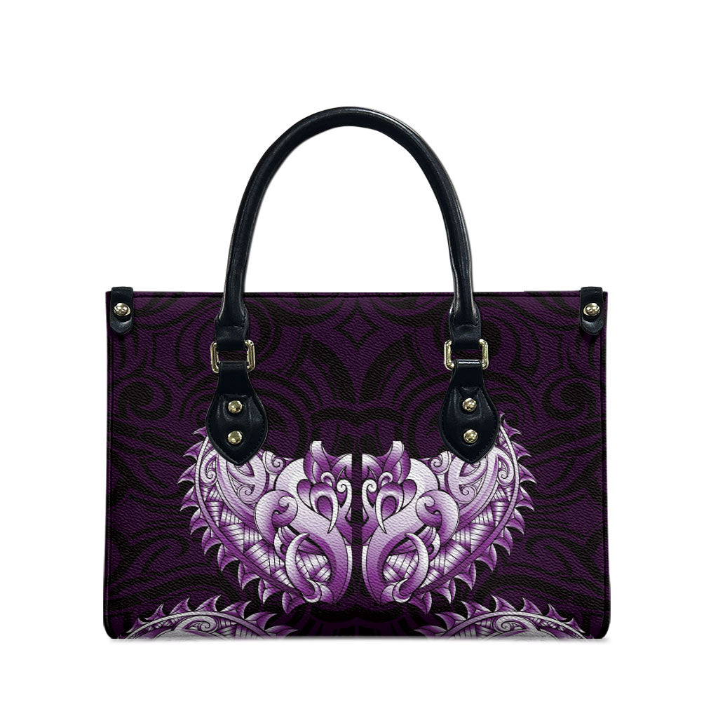 New Zealand Ta Moko Leather Bag Aotearoa Maori Chest Tattoo Purple LT14 - Polynesian Pride