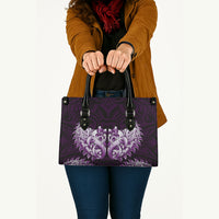 New Zealand Ta Moko Leather Bag Aotearoa Maori Chest Tattoo Purple LT14 - Polynesian Pride