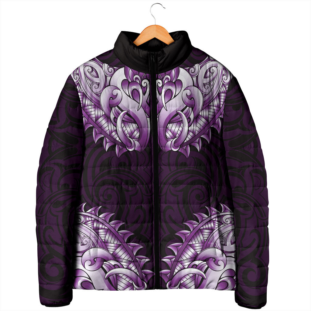 New Zealand Ta Moko Padded Jacket Aotearoa Maori Chest Tattoo Purple LT14 - Polynesian Pride