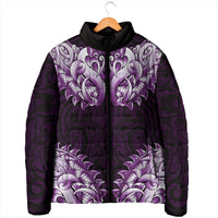 New Zealand Ta Moko Padded Jacket Aotearoa Maori Chest Tattoo Purple LT14 - Polynesian Pride