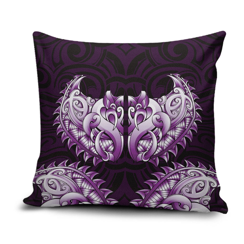 New Zealand Ta Moko Pillow Cover Aotearoa Maori Chest Tattoo Purple LT14 Purple - Polynesian Pride