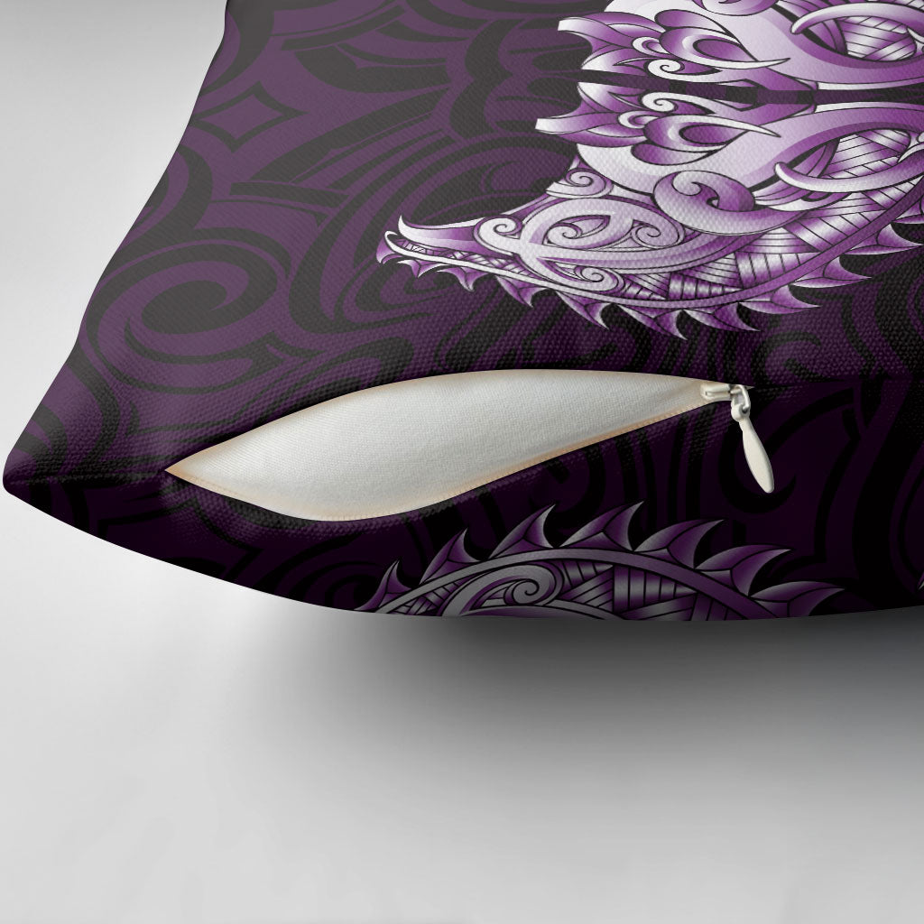 New Zealand Ta Moko Pillow Cover Aotearoa Maori Chest Tattoo Purple LT14 - Polynesian Pride