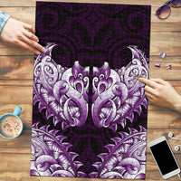 New Zealand Ta Moko Puzzle Aotearoa Maori Chest Tattoo Purple LT14 Purple - Polynesian Pride