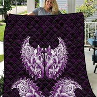 New Zealand Ta Moko Quilt Aotearoa Maori Chest Tattoo Purple LT14 Purple - Polynesian Pride
