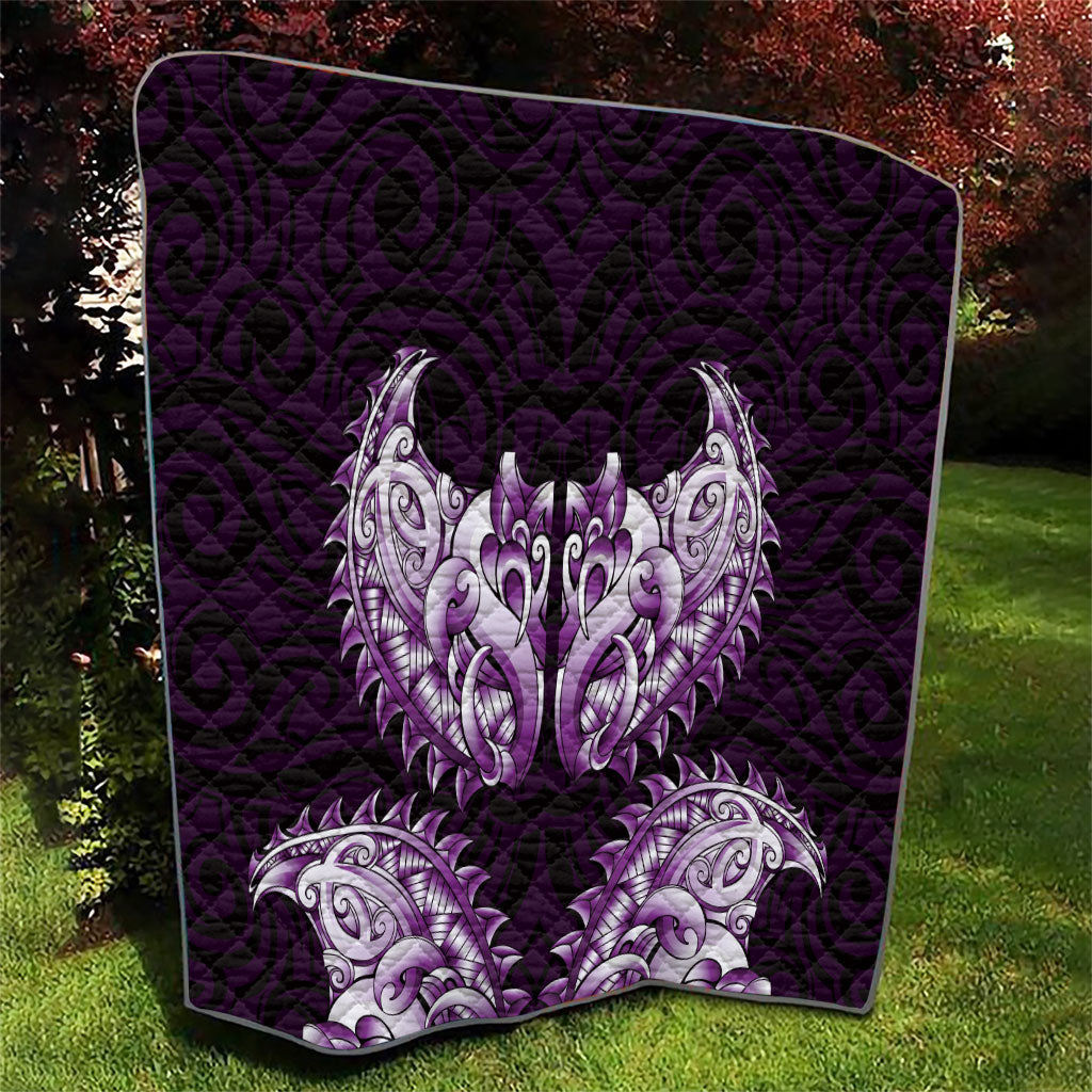 New Zealand Ta Moko Quilt Aotearoa Maori Chest Tattoo Purple LT14 - Polynesian Pride