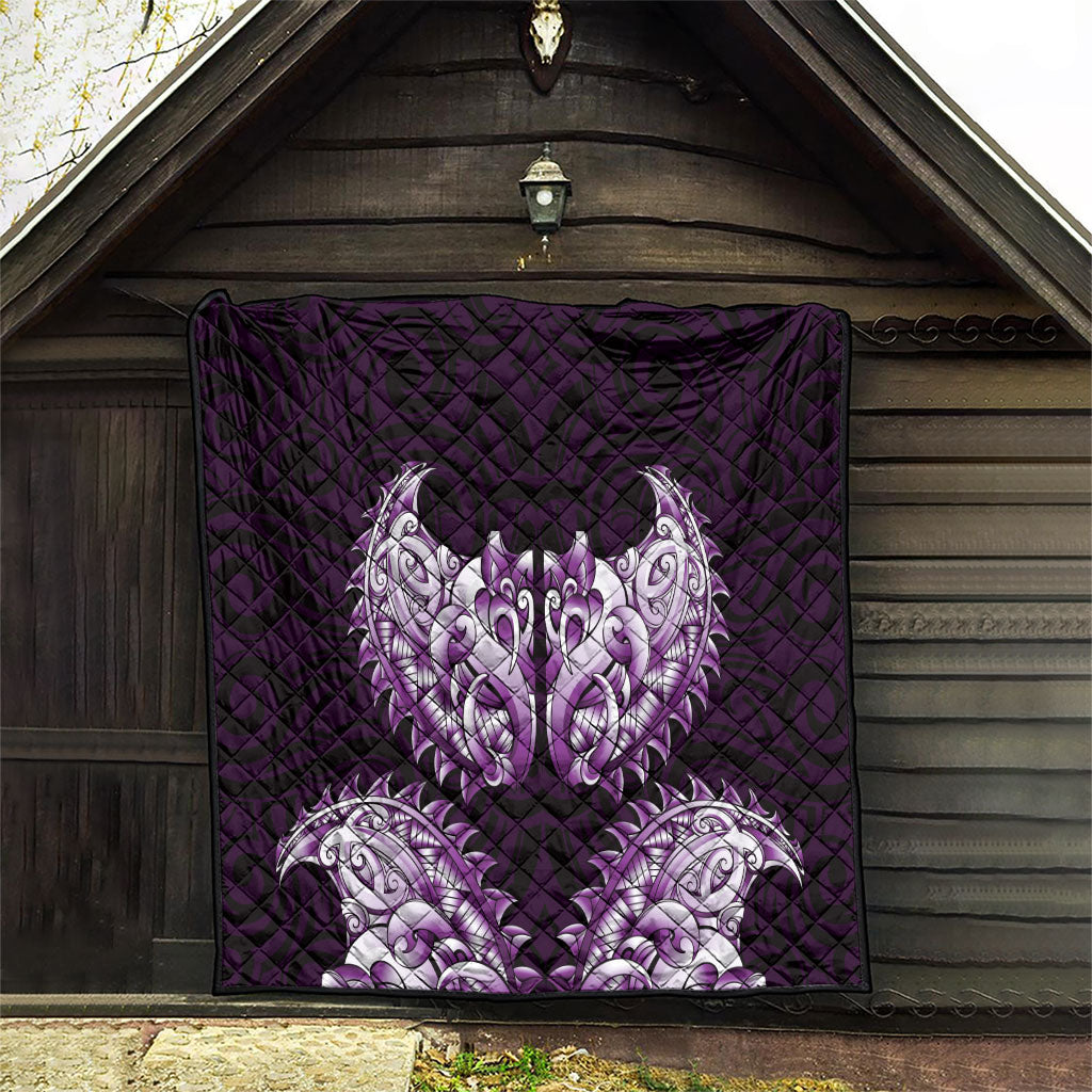 New Zealand Ta Moko Quilt Aotearoa Maori Chest Tattoo Purple LT14 - Polynesian Pride