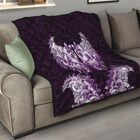 New Zealand Ta Moko Quilt Aotearoa Maori Chest Tattoo Purple LT14 - Polynesian Pride