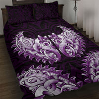 New Zealand Ta Moko Quilt Bed Set Aotearoa Maori Chest Tattoo Purple LT14 Purple - Polynesian Pride