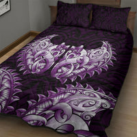 New Zealand Ta Moko Quilt Bed Set Aotearoa Maori Chest Tattoo Purple LT14 - Polynesian Pride