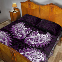 New Zealand Ta Moko Quilt Bed Set Aotearoa Maori Chest Tattoo Purple LT14 - Polynesian Pride