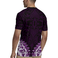 New Zealand Ta Moko Rugby Jersey Aotearoa Maori Chest Tattoo Purple LT14 - Polynesian Pride