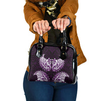 New Zealand Ta Moko Shoulder Handbag Aotearoa Maori Chest Tattoo Purple LT14 One Size Purple - Polynesian Pride