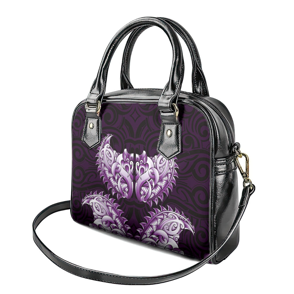 New Zealand Ta Moko Shoulder Handbag Aotearoa Maori Chest Tattoo Purple LT14 - Polynesian Pride