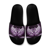 New Zealand Ta Moko Slide Sandals Aotearoa Maori Chest Tattoo Purple LT14 Purple - Polynesian Pride