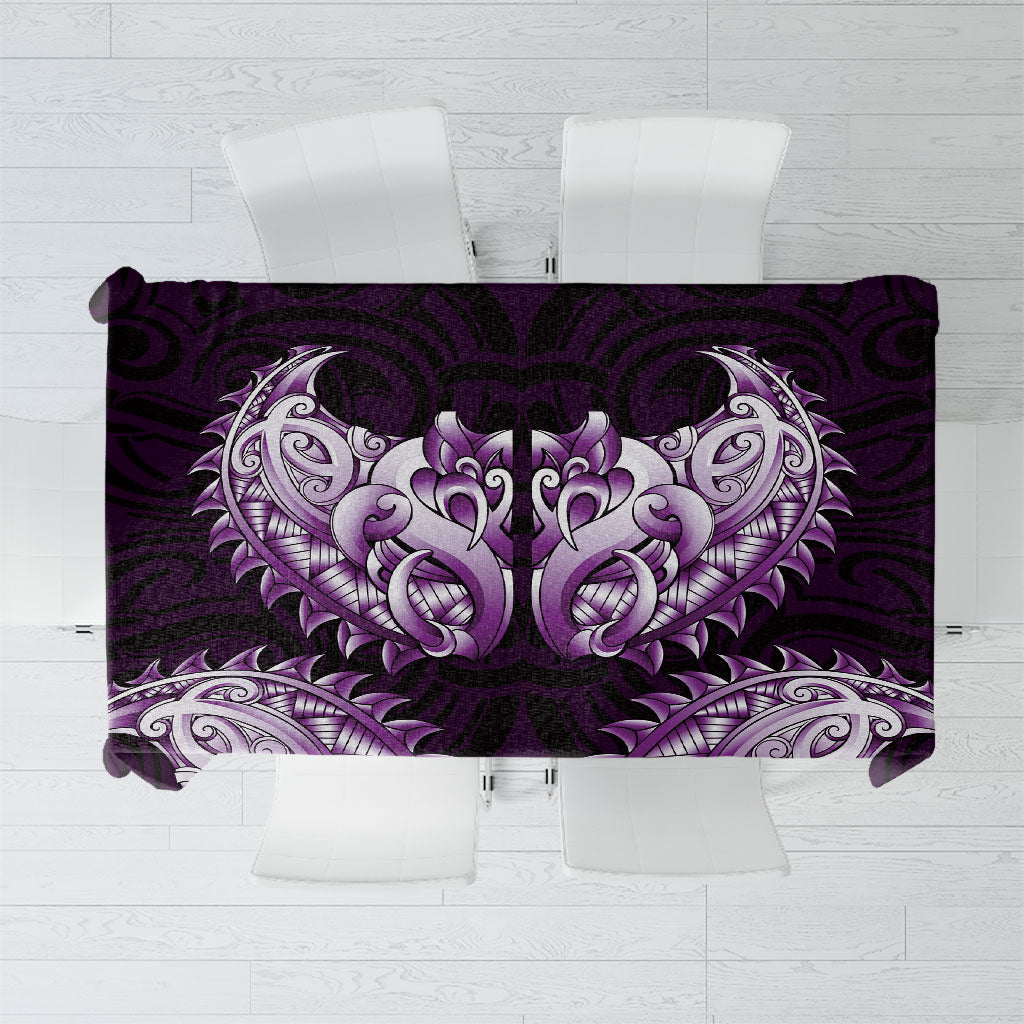 New Zealand Ta Moko Tablecloth Aotearoa Maori Chest Tattoo Purple LT14 Purple - Polynesian Pride