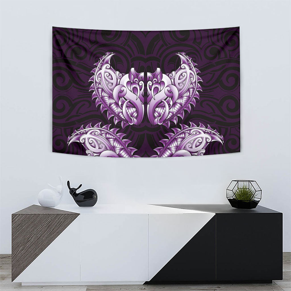 New Zealand Ta Moko Tapestry Aotearoa Maori Chest Tattoo Purple LT14 - Polynesian Pride
