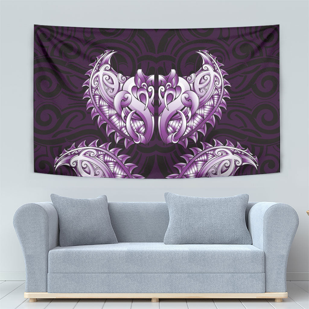 New Zealand Ta Moko Tapestry Aotearoa Maori Chest Tattoo Purple LT14 - Polynesian Pride