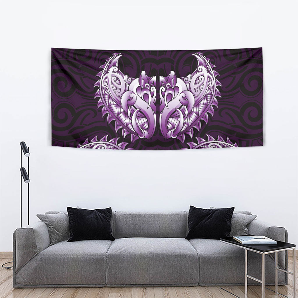 New Zealand Ta Moko Tapestry Aotearoa Maori Chest Tattoo Purple LT14 - Polynesian Pride