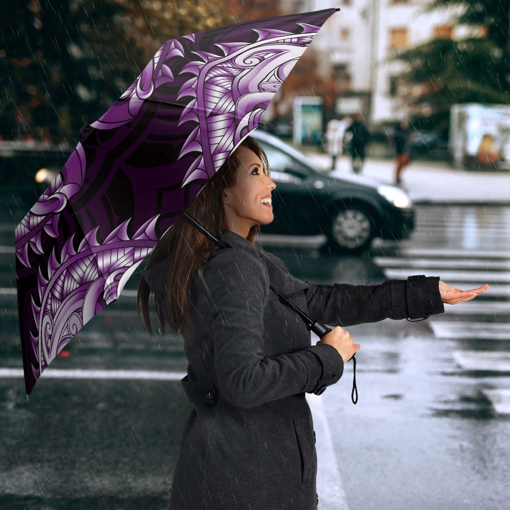 New Zealand Ta Moko Umbrella Aotearoa Maori Chest Tattoo Purple LT14 - Polynesian Pride