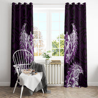 New Zealand Ta Moko Window Curtain Aotearoa Maori Chest Tattoo Purple LT14 - Polynesian Pride