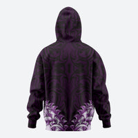 New Zealand Ta Moko Zip Hoodie Aotearoa Maori Chest Tattoo Purple LT14 - Polynesian Pride