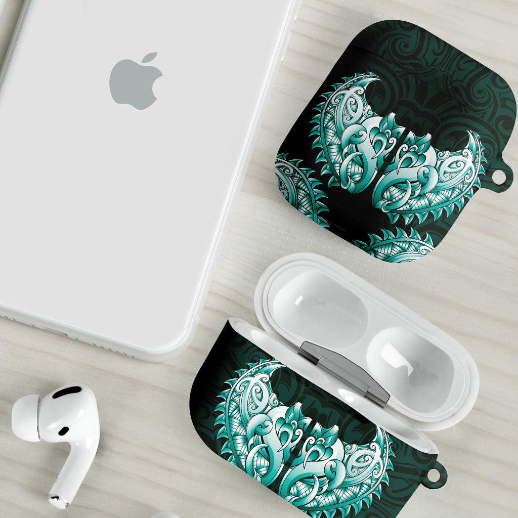 New Zealand Ta Moko AirPods Case Aotearoa Maori Chest Tattoo Turquoise LT14 - Polynesian Pride