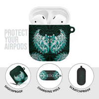 New Zealand Ta Moko AirPods Case Aotearoa Maori Chest Tattoo Turquoise LT14 - Polynesian Pride