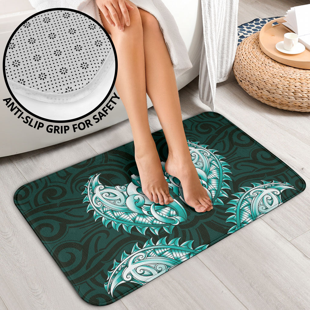 New Zealand Ta Moko Bathroom Set Aotearoa Maori Chest Tattoo Turquoise LT14 - Polynesian Pride