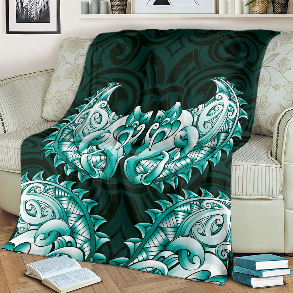 New Zealand Ta Moko Blanket Aotearoa Maori Chest Tattoo Turquoise LT14 - Polynesian Pride