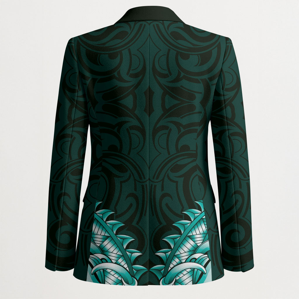 New Zealand Ta Moko Blazer Aotearoa Maori Chest Tattoo Turquoise LT14 - Polynesian Pride