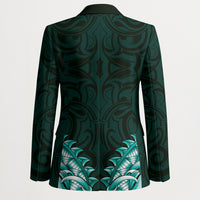New Zealand Ta Moko Blazer Aotearoa Maori Chest Tattoo Turquoise LT14 - Polynesian Pride