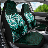 New Zealand Ta Moko Car Seat Cover Aotearoa Maori Chest Tattoo Turquoise LT14 - Polynesian Pride