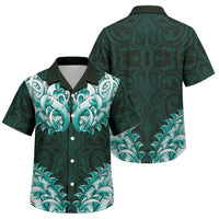 New Zealand Ta Moko Family Matching Puletasi and Hawaiian Shirt Aotearoa Maori Chest Tattoo Turquoise LT14 Son's Shirt Turquoise - Polynesian Pride