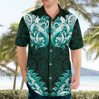 New Zealand Ta Moko Hawaiian Shirt Aotearoa Maori Chest Tattoo Turquoise LT14 - Polynesian Pride