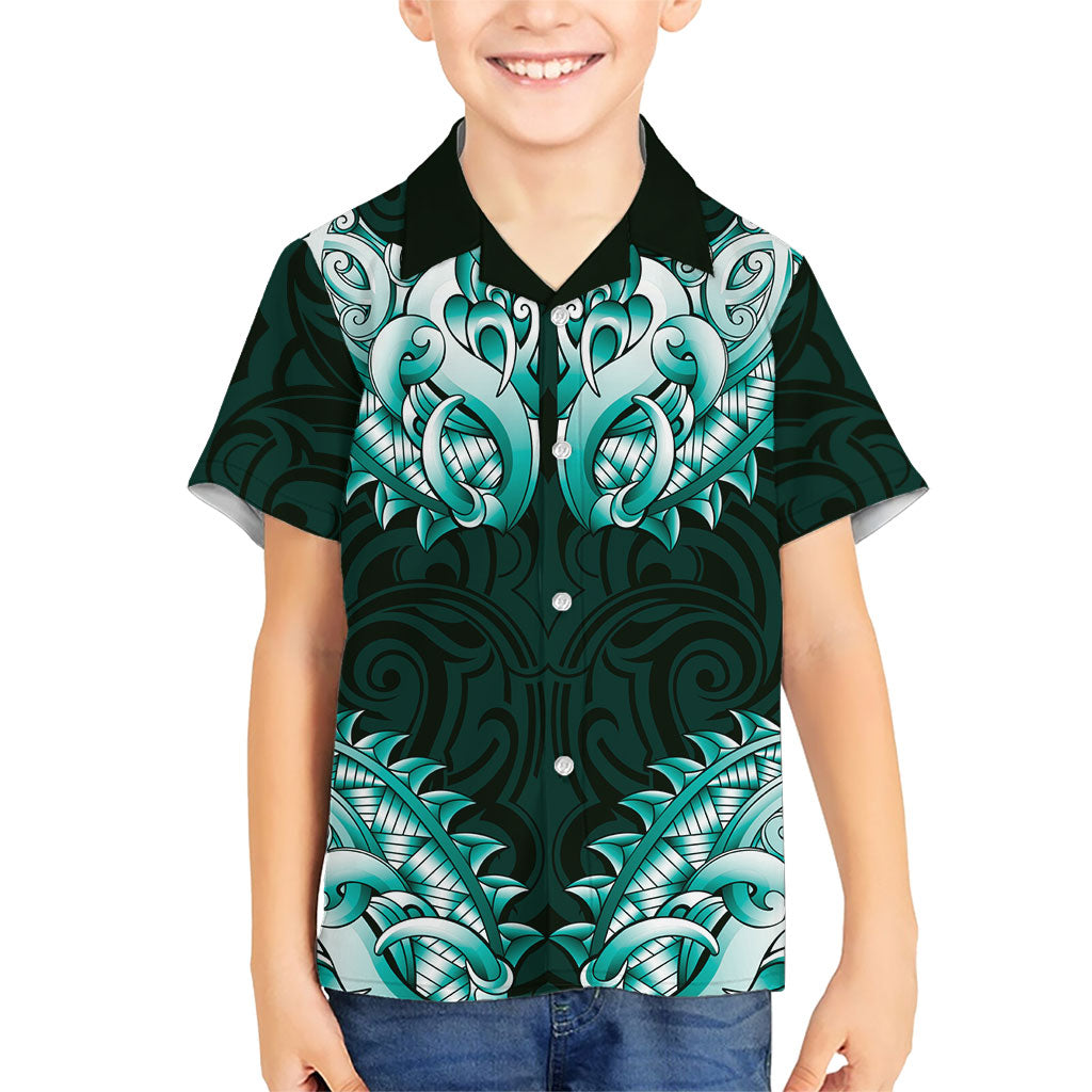 New Zealand Ta Moko Hawaiian Shirt Aotearoa Maori Chest Tattoo Turquoise LT14 - Polynesian Pride