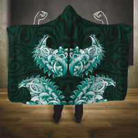 New Zealand Ta Moko Hooded Blanket Aotearoa Maori Chest Tattoo Turquoise LT14 - Polynesian Pride