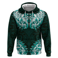 New Zealand Ta Moko Hoodie Aotearoa Maori Chest Tattoo Turquoise LT14 Pullover Hoodie Turquoise - Polynesian Pride
