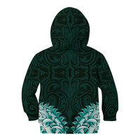 New Zealand Ta Moko Kid Hoodie Aotearoa Maori Chest Tattoo Turquoise LT14 - Polynesian Pride